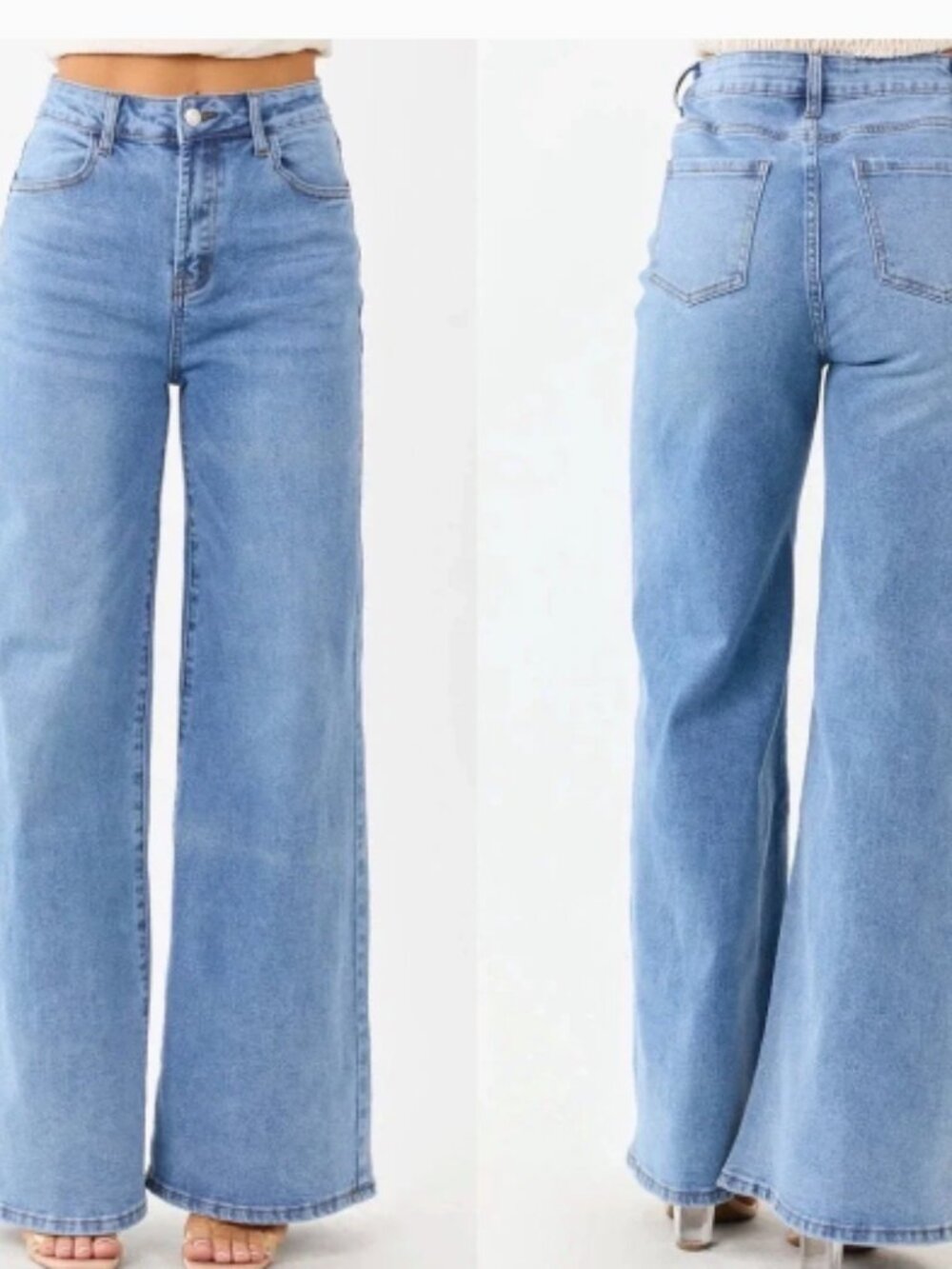 Habitual Hollis High Rise Wide Leg Jeans Light Wash 12 / 31 NEW
